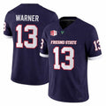 F.State Bulldogs #13 Ej Warner Navy 2026 Vapor Patch Limited Stitched American College Jersey