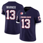 F.State Bulldogs #13 Ej Warner Navy 2026 Vapor Patch Limited Stitched American College Jersey