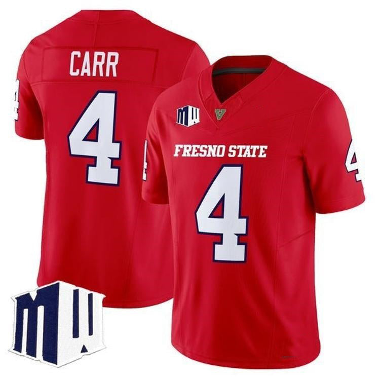 F.State Bulldogs #4 Derek Carr Red 2026 Vapor Patch Limited Stitched American College Jersey