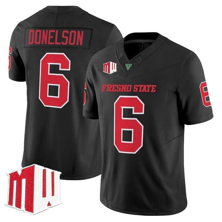 F.State Bulldogs #6 Bryson Donelson Black 2026 Vapor Patch Limited Stitched American College Jersey