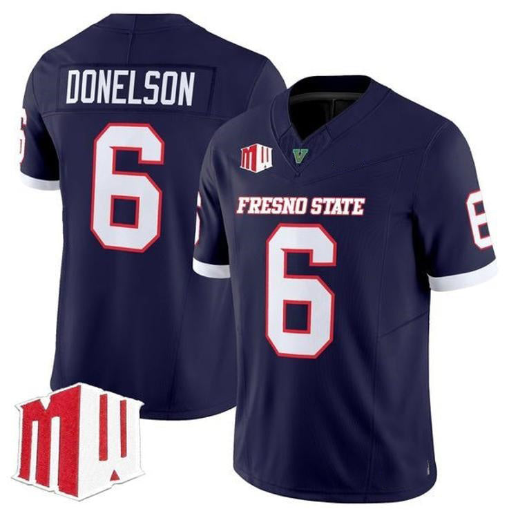 F.State Bulldogs #6 Bryson Donelson Navy 2026 Vapor Patch Limited Stitched American College Jersey