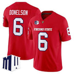 F.State Bulldogs #6 Bryson Donelson Red 2026 Vapor Patch Limited Stitched American College Jersey