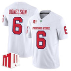 F.State Bulldogs #6 Bryson Donelson White 2026 Vapor Patch Limited Stitched American College Jersey