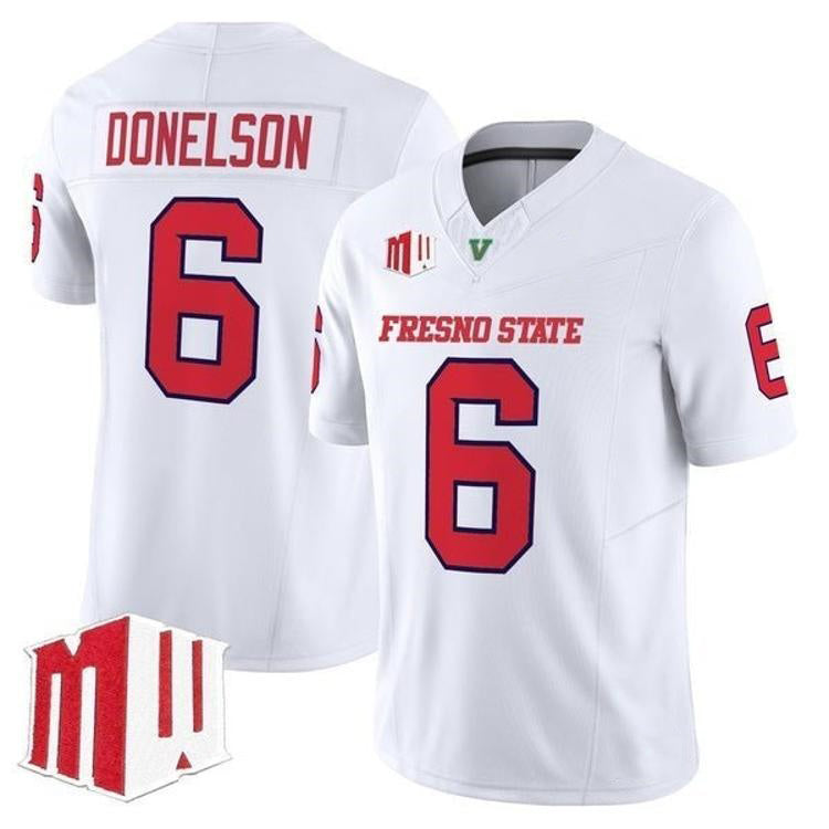 F.State Bulldogs #6 Bryson Donelson White 2026 Vapor Patch Limited Stitched American College Jersey