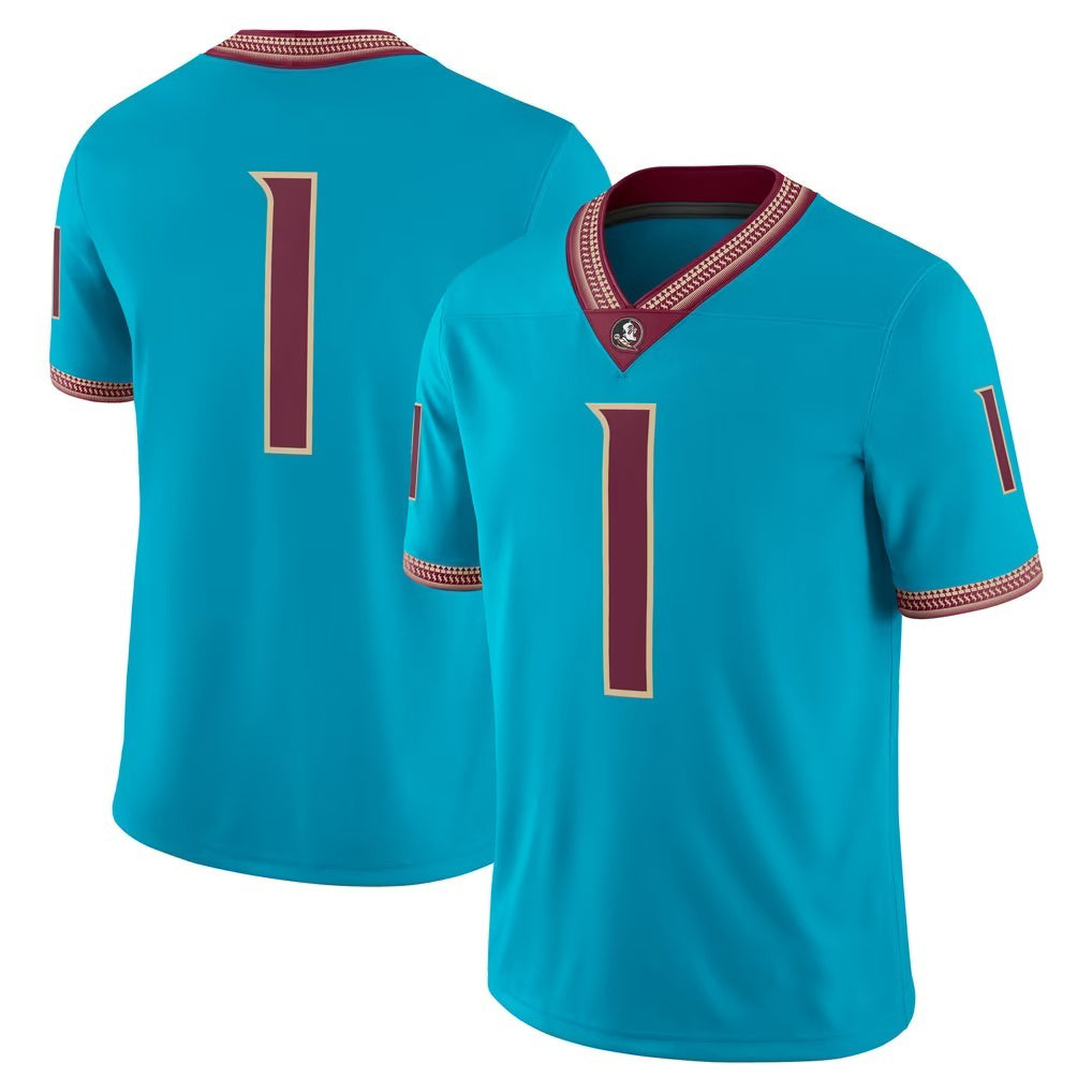 F.State Seminoles Turquoise Alternate Game Stitched American College Jersey