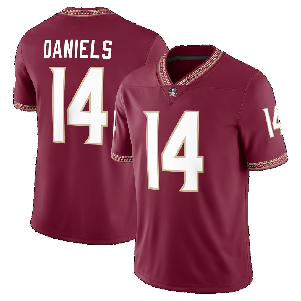 F.State Seminoles #14 Ashton Daniels Garnet Game Stitched American College Jersey