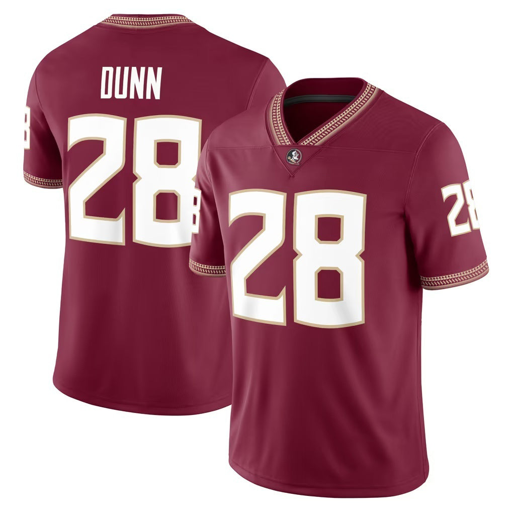 F.State Seminoles #28 Warrick Dunn Garnet Alumni Game Stitched American College Jersey