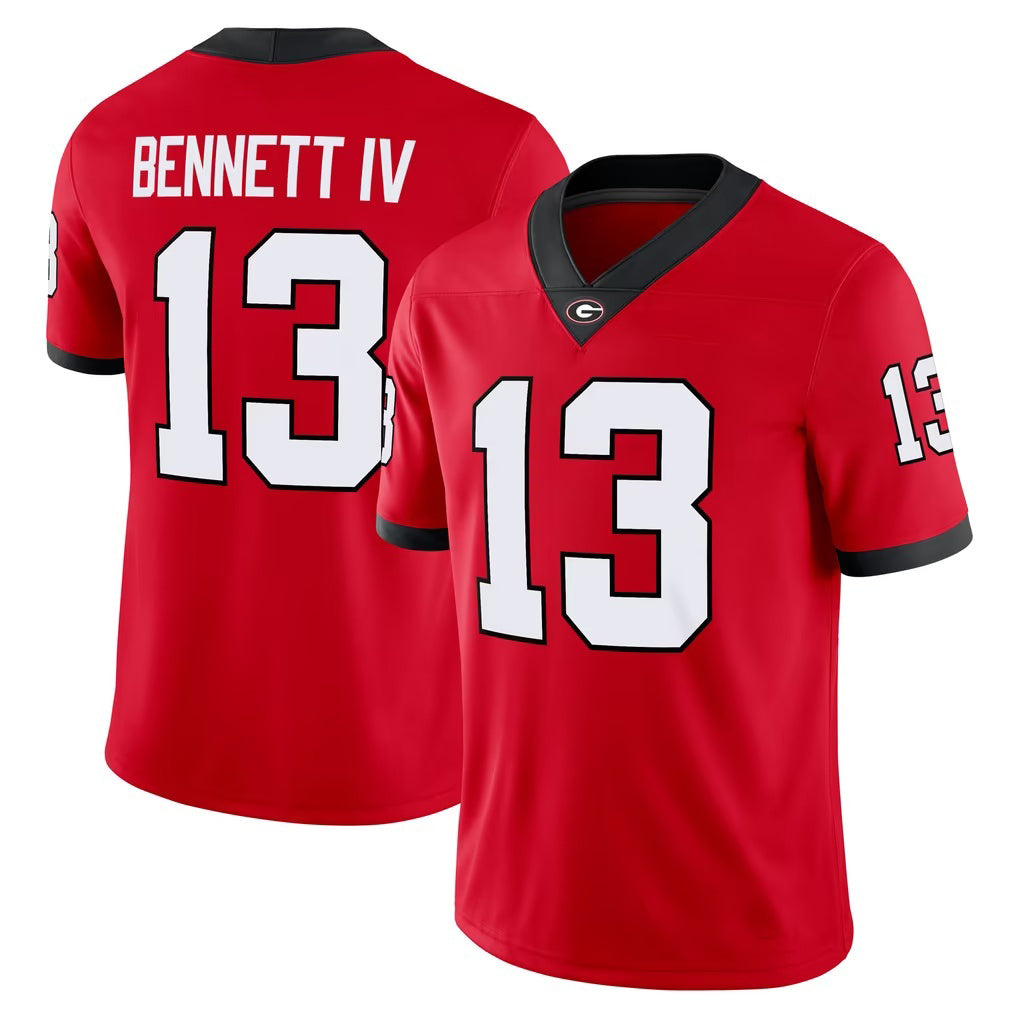 G.Bulldogs #13 Stetson Bennett Red Player Game Stitched American College Jersey