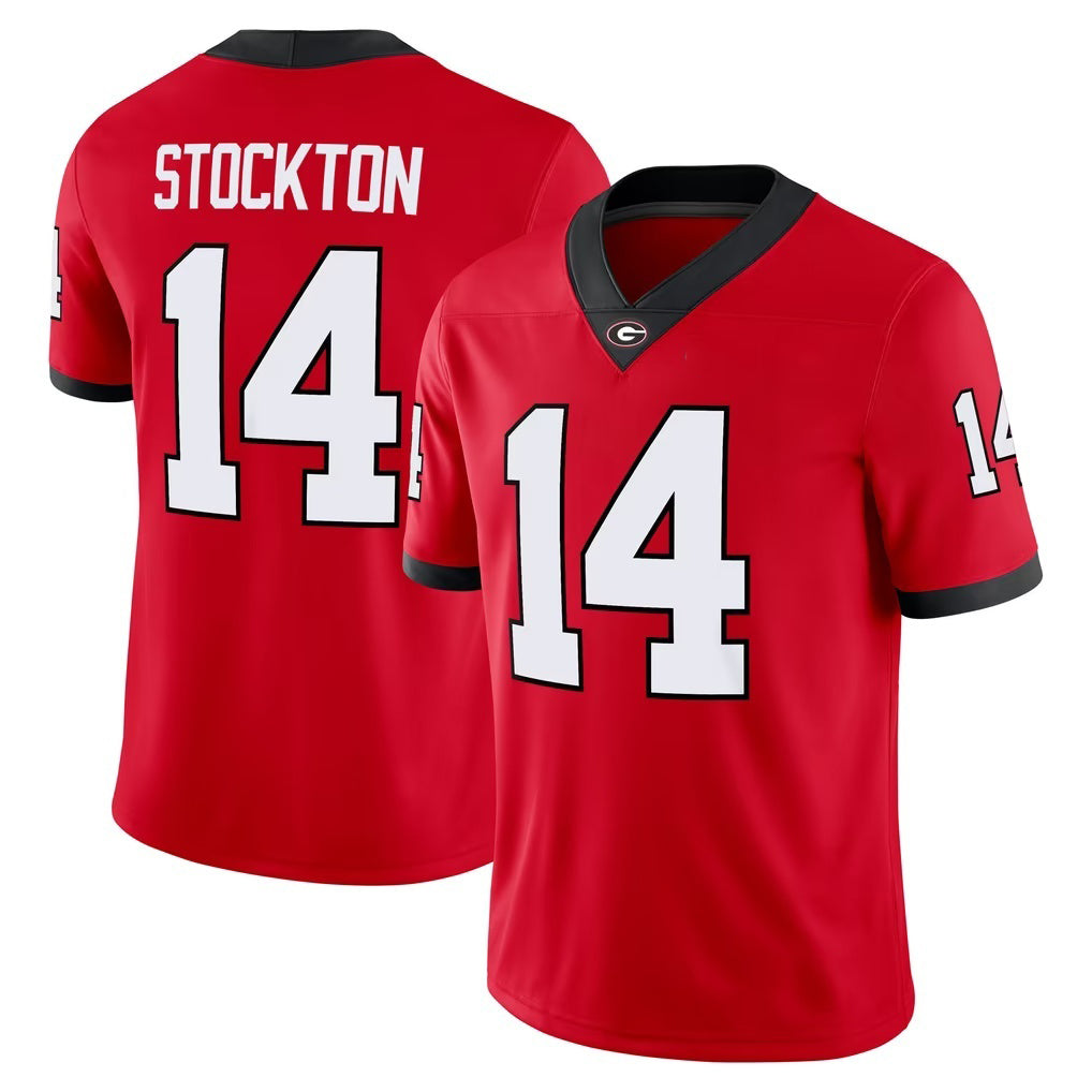 G.Bulldogs #14 Gunner Stockton Red Home NIL Game Stitched American College Jersey
