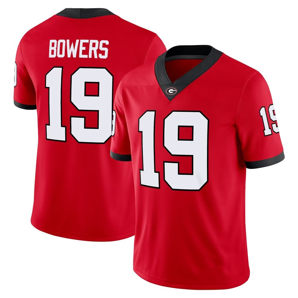 G.Bulldogs #19 Brock Bowers Red Alumni Player Game Stitched American College Jersey