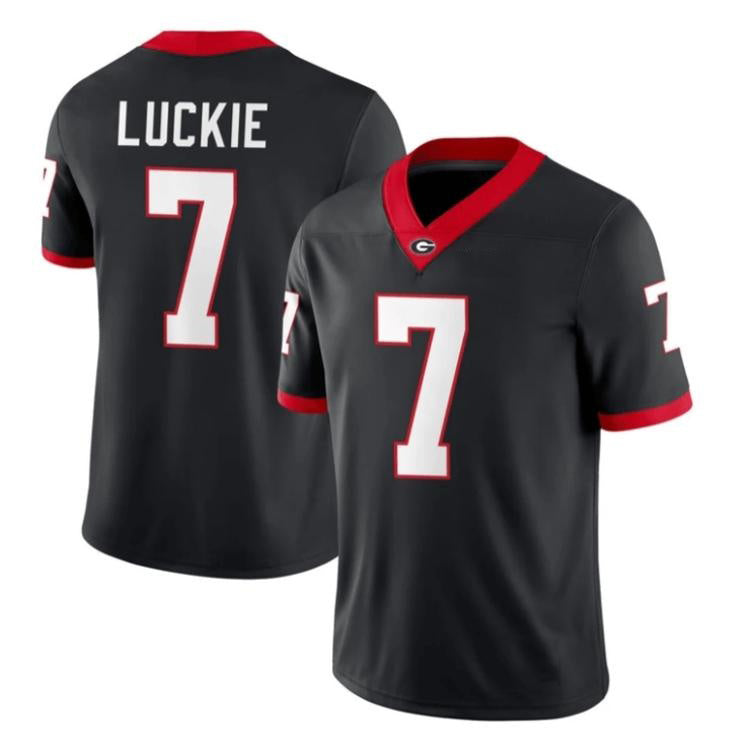 G.Bulldogs #7 Lawson Luckie Black Home Game Stitched American College Jersey