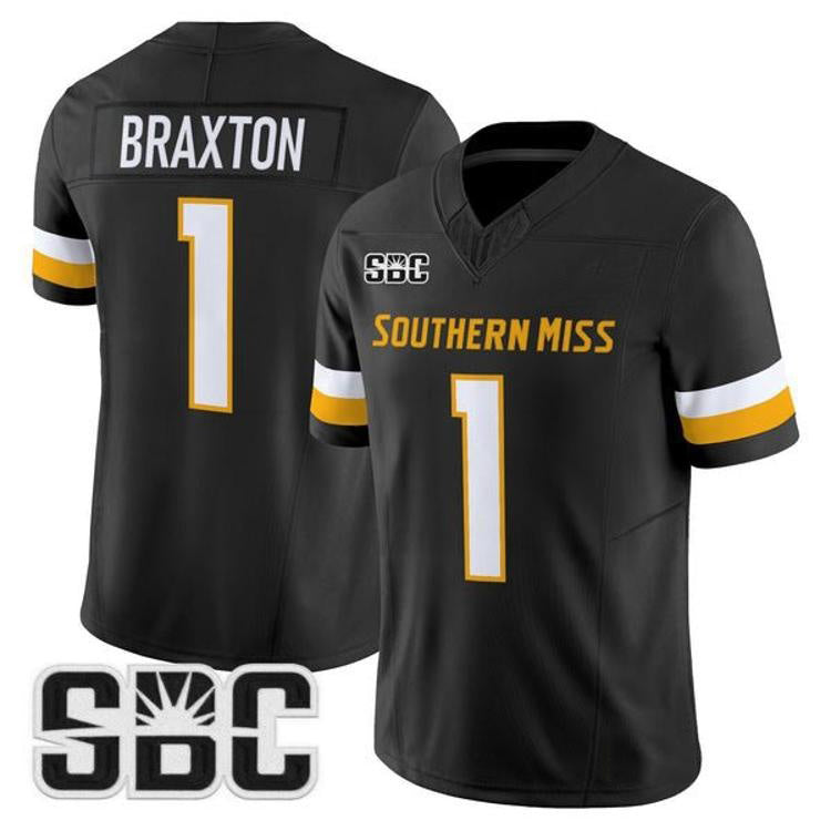 G.Eagles #1 Braylon Braxton Black Vapor Limited Stitched American College Jersey
