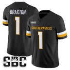 G.Eagles #1 Braylon Braxton Black Vapor Limited Stitched American College Jersey