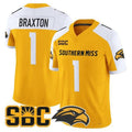 G.Eagles #1 Braylon Braxton White Gold Vapor Limited Stitched American College Jersey