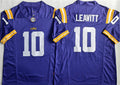 L.Tigers #10 Sam Leavitt Purple 2026 F.U.S.E. Stitched American College Jersey