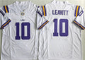 L.Tigers #10 Sam Leavitt White 2026 F.U.S.E. Stitched American College Jersey