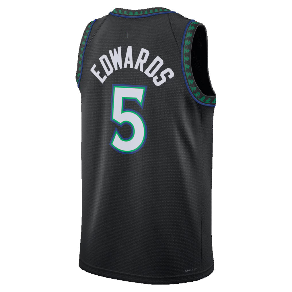 M.Timberwolves #5 Anthony Edwards Black Statement Edition Swingman Basketball Jersey