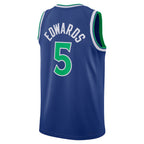 M.Timberwolves #5 Anthony Edwards Blue Icon Edition Swingman Basketball Jersey