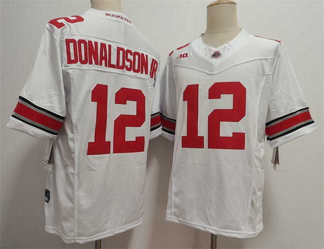 .State Buckeyes #12 CJ Donaldson White 2025 F.U.S.E. Limited Stitched American College Jersey