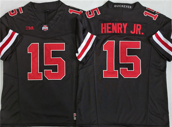 O.State Buckeyes #15 Chris Henry Jr Black 2025 F.U.S.E. Limited Stitched American College Jersey