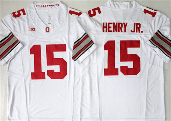 O.State Buckeyes #15 Chris Henry Jr White 2026 F.U.S.E. Limited Stitched American College Jersey