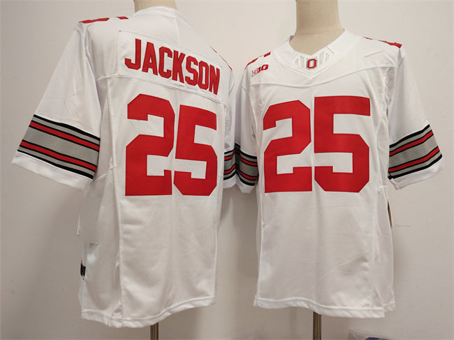 O.State Buckeyes #25 Lamar Bo Jackson White F.U.S.E. Limited Stitched American College Jersey