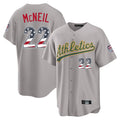 Oakland Athletics #22 Jeff McNeil Player Gray USA 250 Fourth of July Home Game Stitched Baseball Jersey