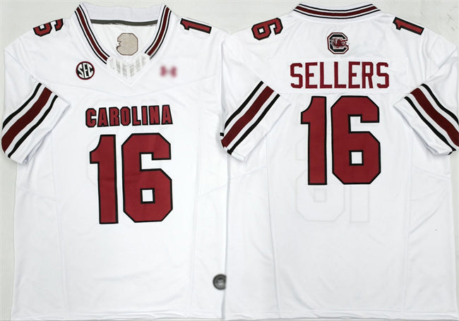 S.Carolina Fighting Gamecocks #16 LaNorris Sellers White F.U.S.E. Stitched American College Jersey