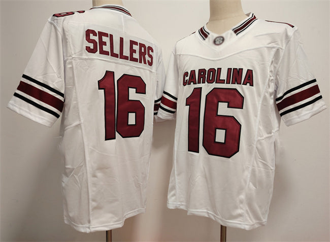 S.Carolina Fighting Gamecocks #16 LaNorris Sellers White F.U.S.E. Stitched American College Jersey