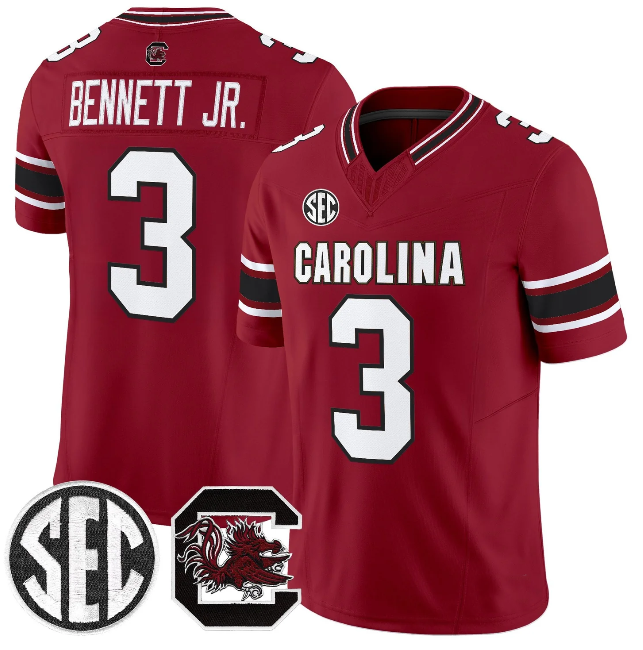 S.Carolina Fighting Gamecocks #3 Mazeo Bennett Jr. Garnet 2026 F.U.S.E. Stitched American College Jersey