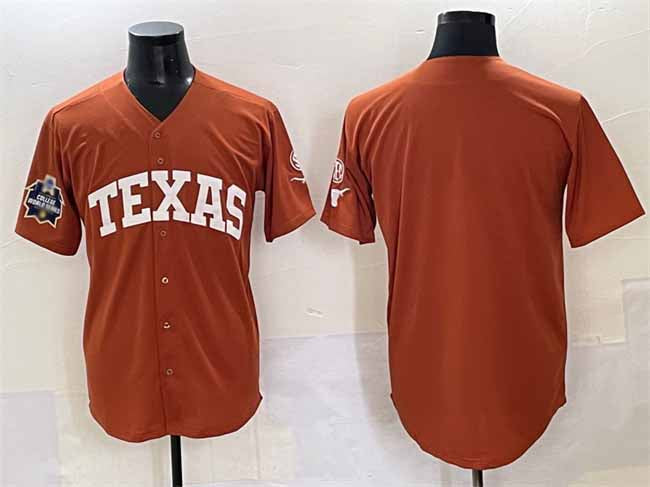 T.Longhorns Blank Orange 2025 World Series Stitched American College Jersey