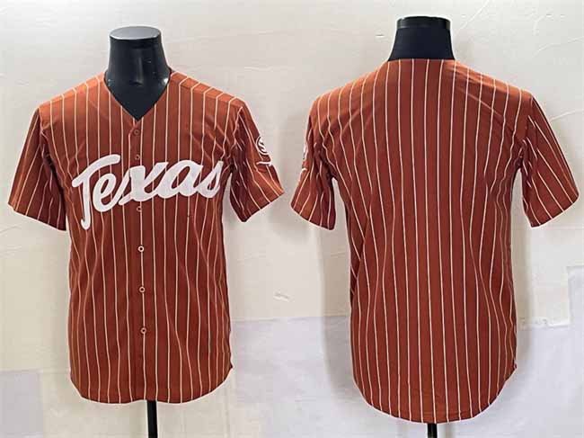 T.Longhorns Blank Orange Pinstripe Stitched American College Jersey