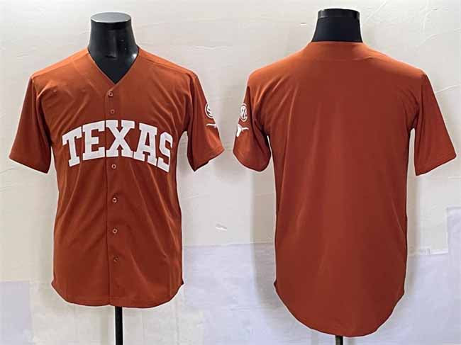 T.Longhorns Blank Orange Stitched American College Jersey