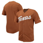 T.Longhorns Replica Full-Button Texas Orange Stitched American College Jersey