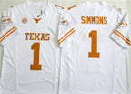 T.Longhorns #1 Colin Simmons White 2026 F.U.S.E. Stitched American College Jersey
