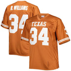T.Longhorns #34 Ricky Williams Mitchell & Ness Big & Tall Throwback Texas Orange Stitched American College Jersey