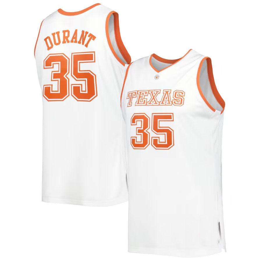T.Longhorns #35 Kevin Durant Mitchell & Ness 2006-07 Throwback White Stitched American College Jersey