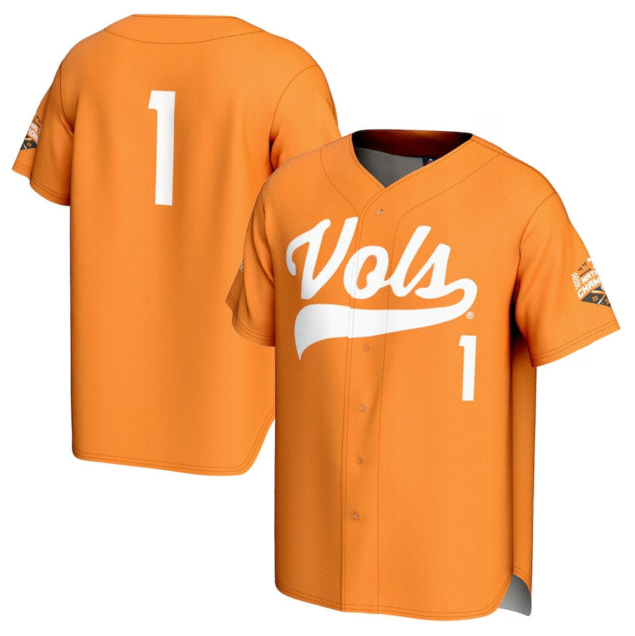 T.Volunteers GameDay Greats 2024 Baseball College World Series Champions Commemorative Fashion Tennessee Orange Stitched American College Jersey
