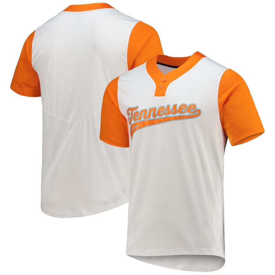 T.Volunteers Unisex Two-Button Replica Softball White Stitched American College Jersey