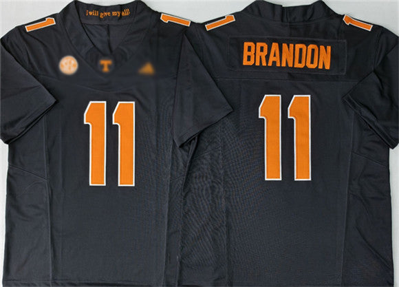 T.Volunteers #11 Faizon Brandon Black 2026 F.U.S.E. Stitched American College Jersey