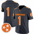 T.Volunteers #1 Charcoal F.U.S.E. Stitched American College Jersey