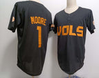 T.Volunteers #1 Christian Moore Grey With Patch Stitched American College Jersey