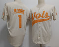 T.Volunteers #1 Christian Moore White Stitched American College Jersey
