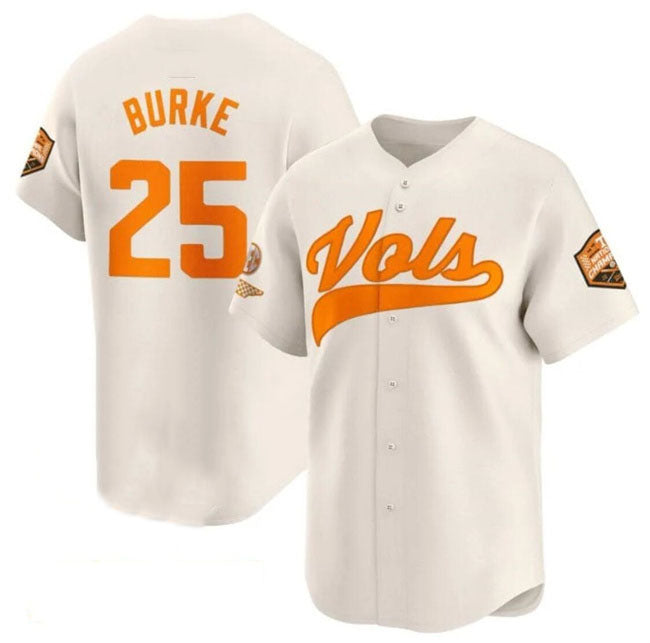 T.Volunteers #25 Blake Burke Cream 2024 Champions Vapor Limited Stitched American College Jersey
