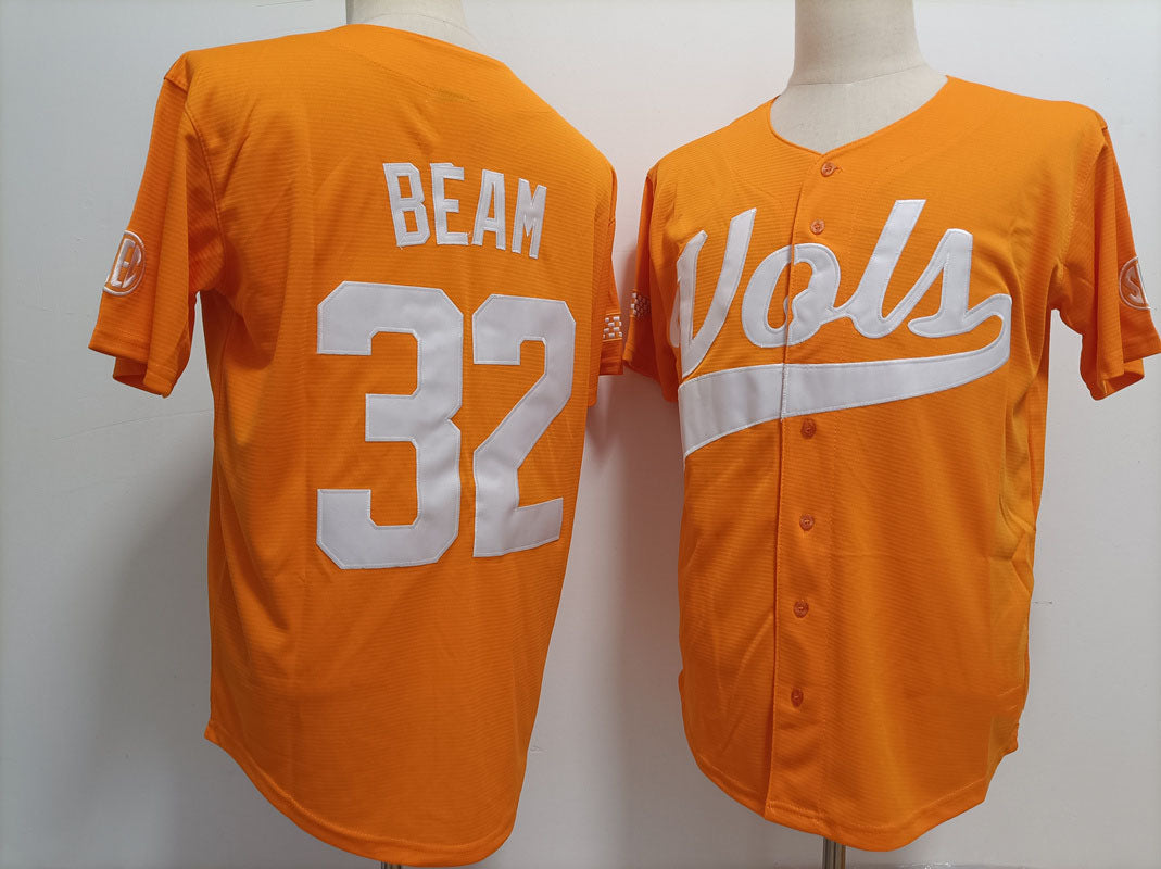 T.Volunteers #32 Drew Beam Orange Stitched American College Jersey