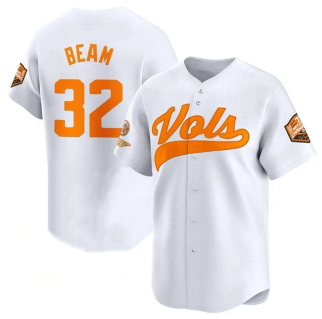 T.Volunteers #32 Drew Beam White 2024 Champions Vapor Limited Stitched American College Jersey