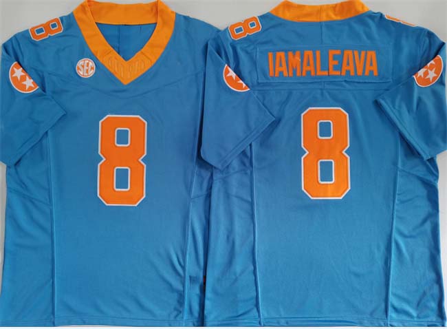 T.Volunteers #8 Nico Iamaleava Blue F.U.S.E. Stitched American College Jersey