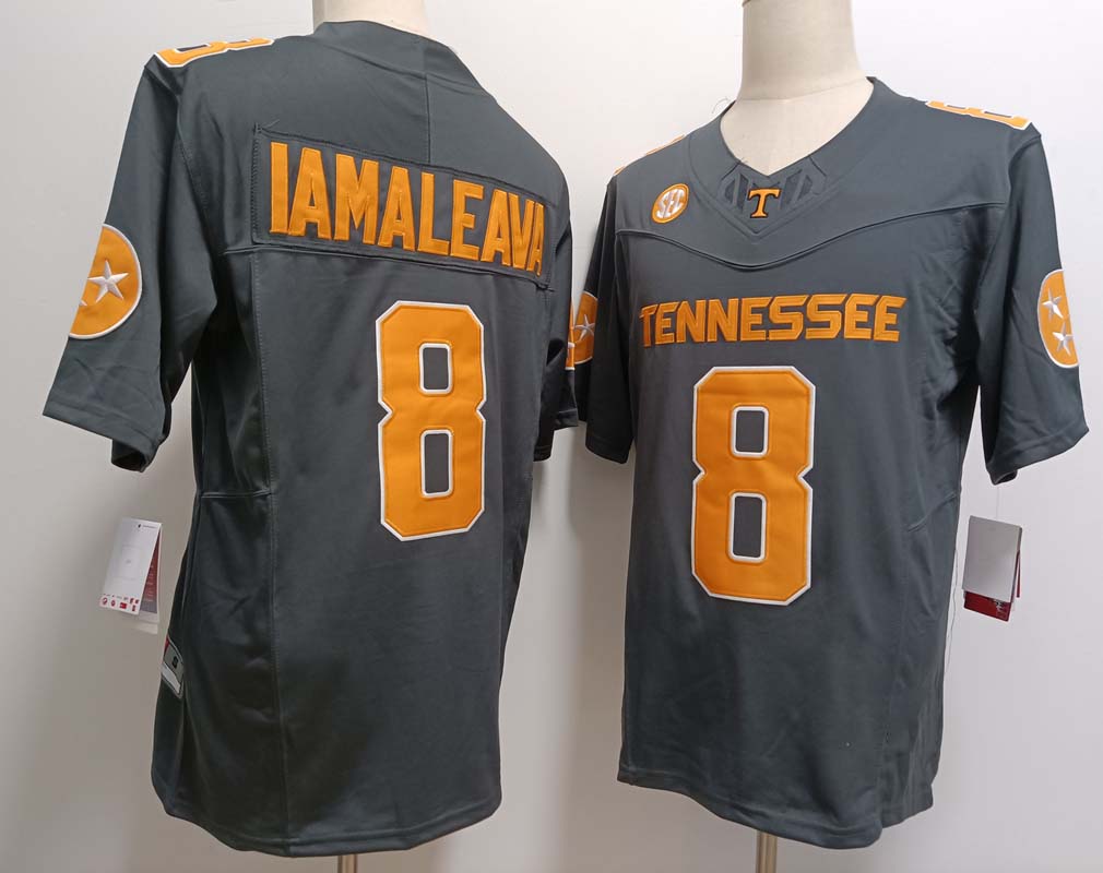 T.Volunteers #8 Nico Iamaleava Grey F.U.S.E. Stitched American College Jersey
