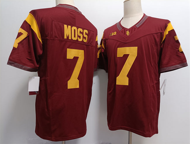 U.Trojans #7 Miller Moss 2023 F.U.S.E. Red Stitched American College Jersey