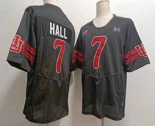 U.Utes #7 Johnathan Hall Black Stitched American College Jersey